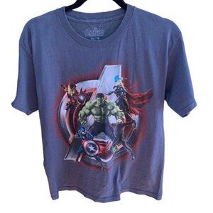 Marvel Avengers Age Of Ultron Teen Boys SS Gray Cotton Graphic T Shirt Size L‌‌
